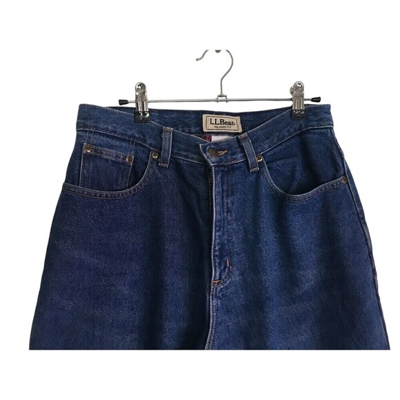 LL Bean Flannel Lined Jeans Women's Size 8 Regular Blue Medium Wash 100% Cotton - Picture 2 of 7